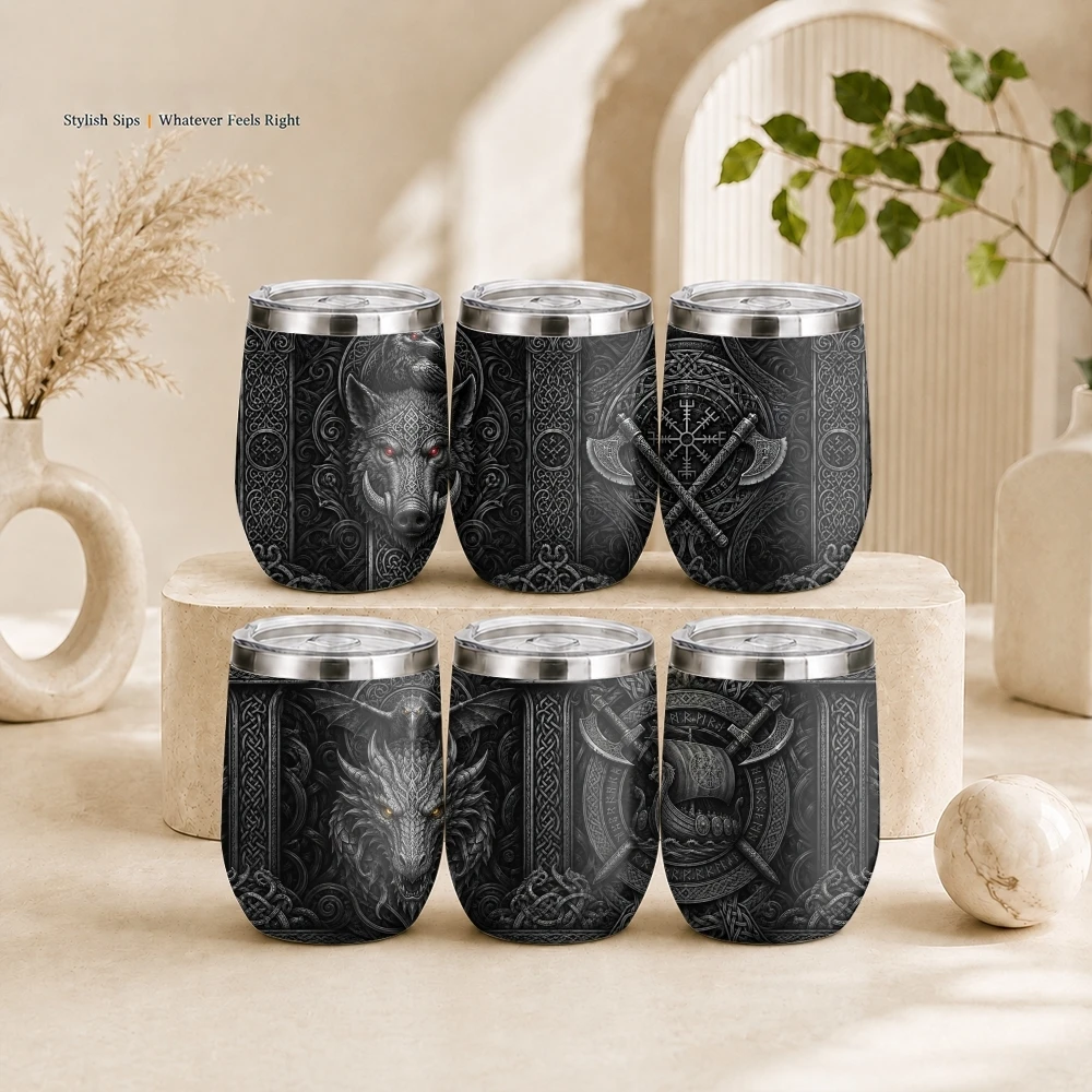Premium Viking Vacuum Flasks 12oz Insulated Stainless Steel Mug with Lid Travel Tumbler Double Wall Drink Coffee Cup