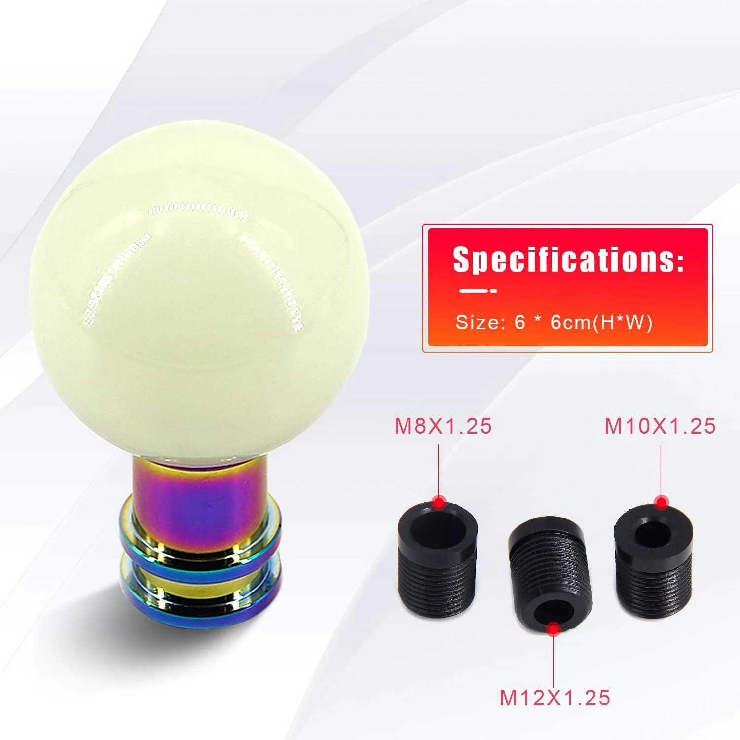 Gear Shift Knob Lever Shifter Head Cue Luminous Ball Fit for Most Automatic Manual Vehicles 5 6 Speed Green