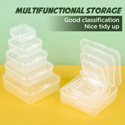 10Pcs Mini Storage Box Transparent Plastic Jewelry Storage Box Container DIY Earring Pendant Beads Square Display Case Organizer