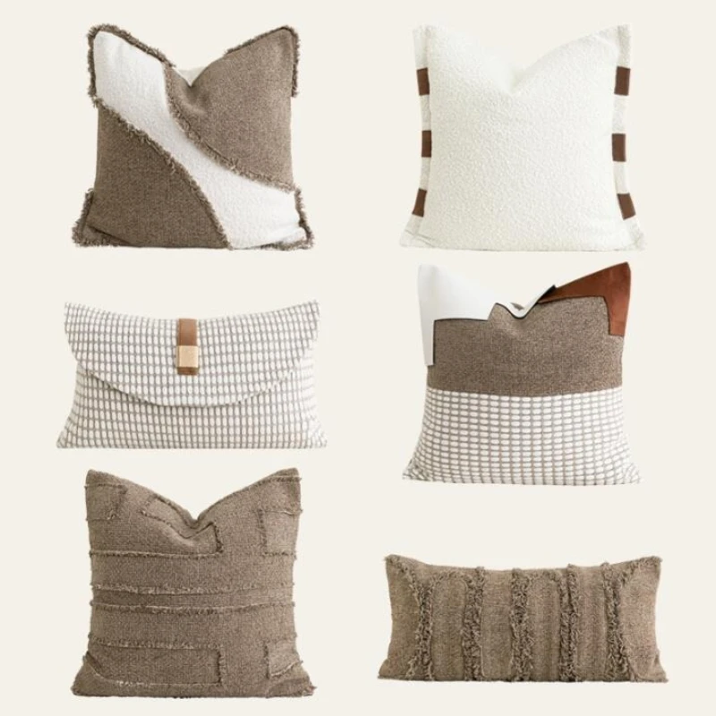 30X50/45X45CM Nordic Brown Throw Pillow Cover Homestay Waist Cushion Cover Decor Home Decorative Pillowcase 2026 New