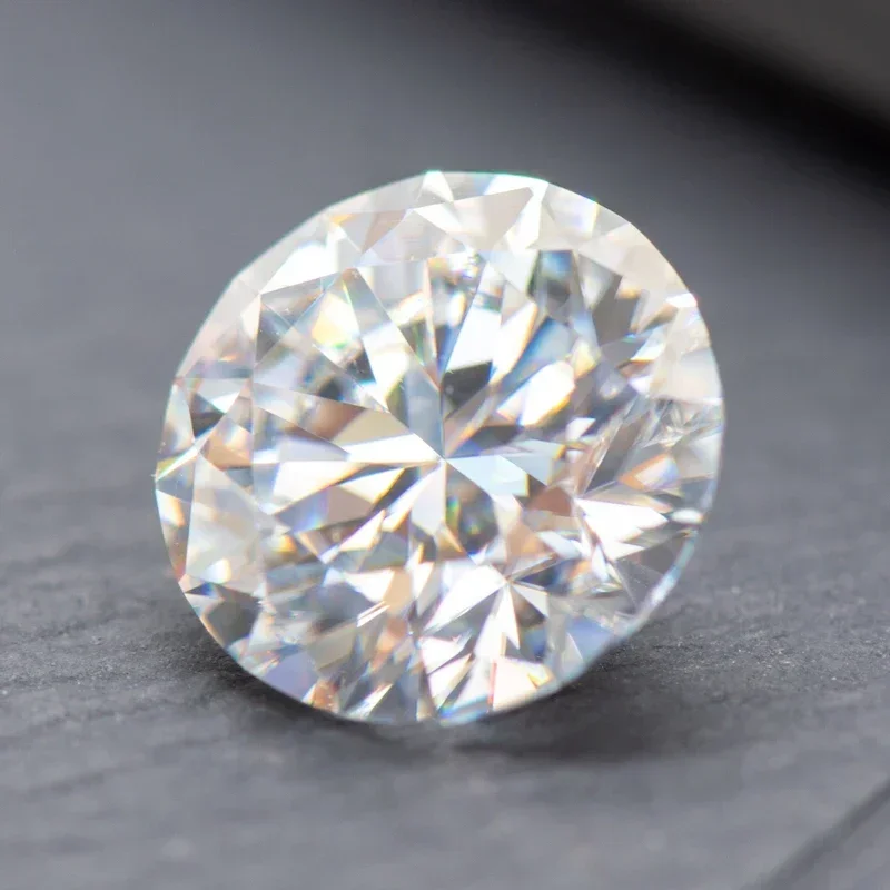 Moissanite cincin perhiasan batu bulat, potongan sangat baik warna D putih Vvs1 canggih DIY dengan sertifikat