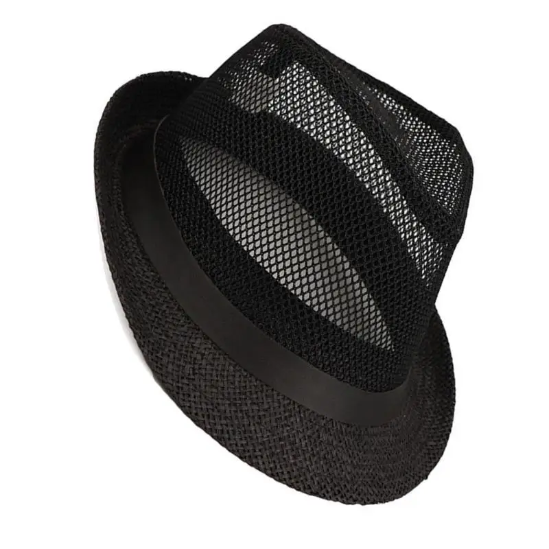 R1WE – chapeau britannique tissé en paille pour hommes, chapeau respirant pêche printemps Camping