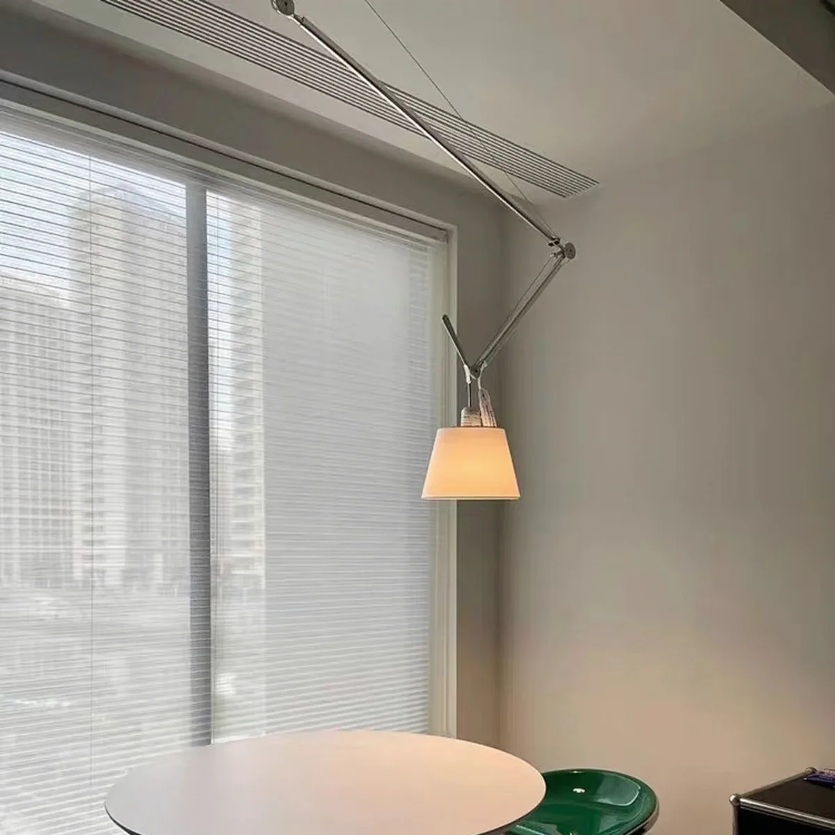 Mechanical Long-arm Ceiling Lamp Restaurant Bedroom Study Creative Adjus Telescopic Single/Double-head Chandelier Interior