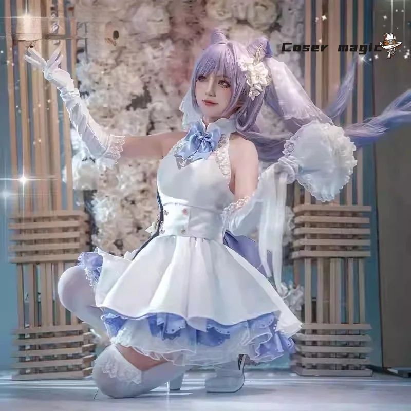 

Keqing Косплей Костюм Хэллоуин Рождество Comic con Ролевая игра Genshin Impact Женское платье S-XL Ke qing на складе