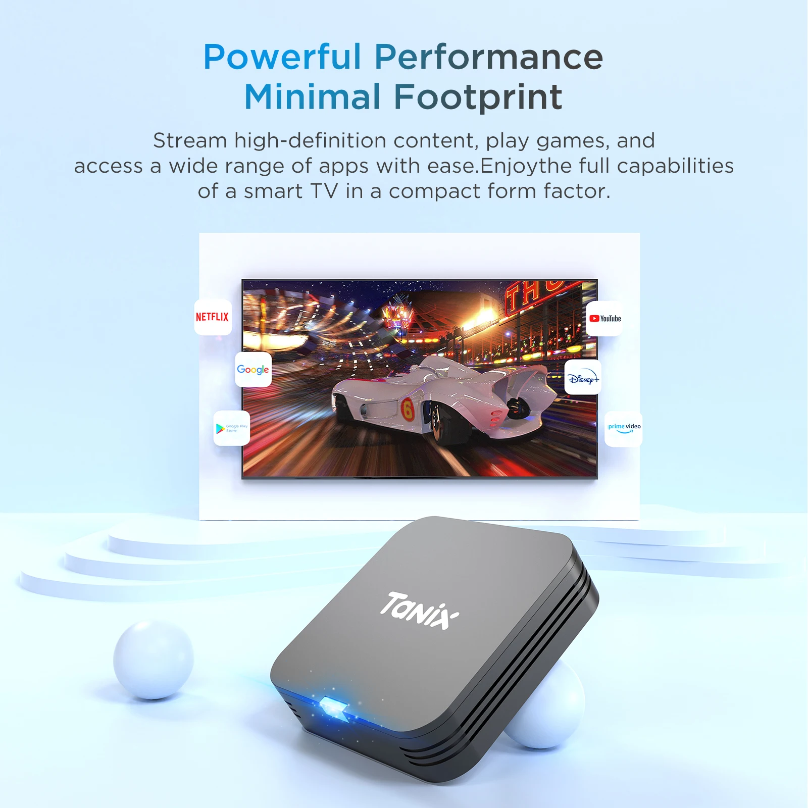 Tanix TX1 Android TV Box Quad Core H313 2.4G Wifi 4k HD Smart Set Top Box