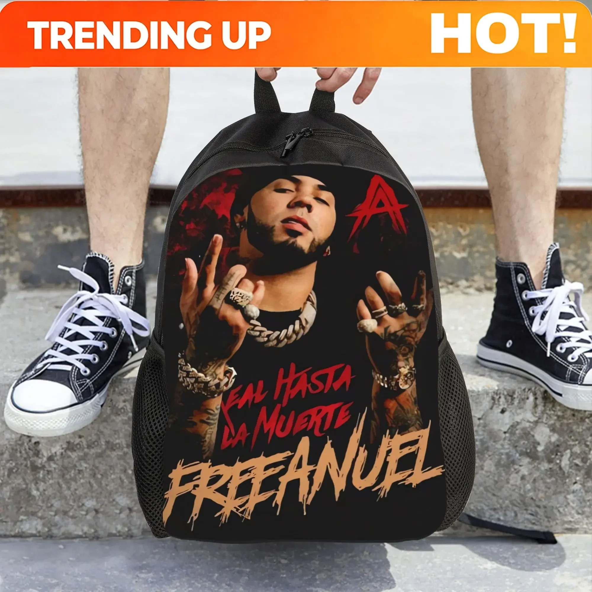 Custom Bag Anuel AA Backpack - Fashionable, Single Layer, Ideal For School & Short Trips, Hand Washable, Backpack For School