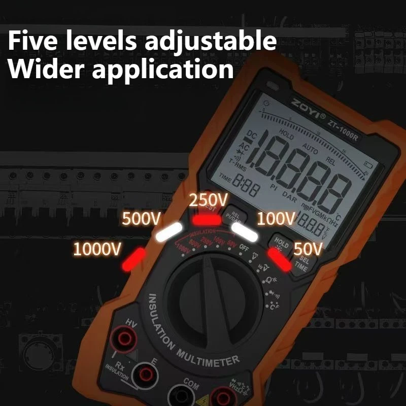 ZOYI Insulation Resistance Meter ZT-1000R High-Precision Digital Megohmmeter 1000V Electronic Shaker digital Meter Multimeter