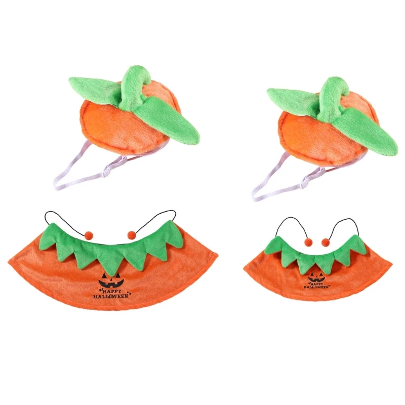 

Halloween Theme Pumpkin Hat with Cloak for Pet Halloween Dress up Mischievous