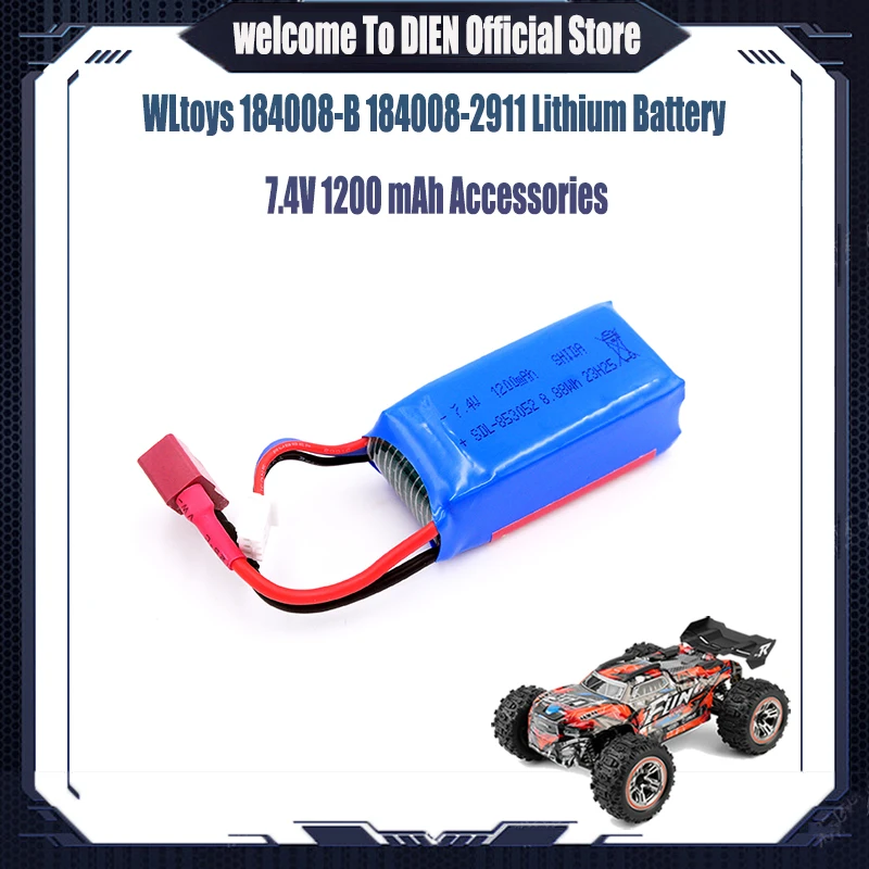 WLtoys 184008 pilot zdalnego sterowania ar 184008-B 184008-2911 bateria litowa 7.4V 1200 mAh akcesoria