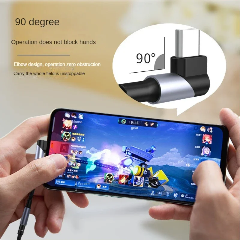 Elbow USB Type C To 3.5 Jack Earphone Adapter USB-C 3 5mm Audio Cable Converter For Samsung Galaxy S22 S21 Huawei P50 Xiaomi 12