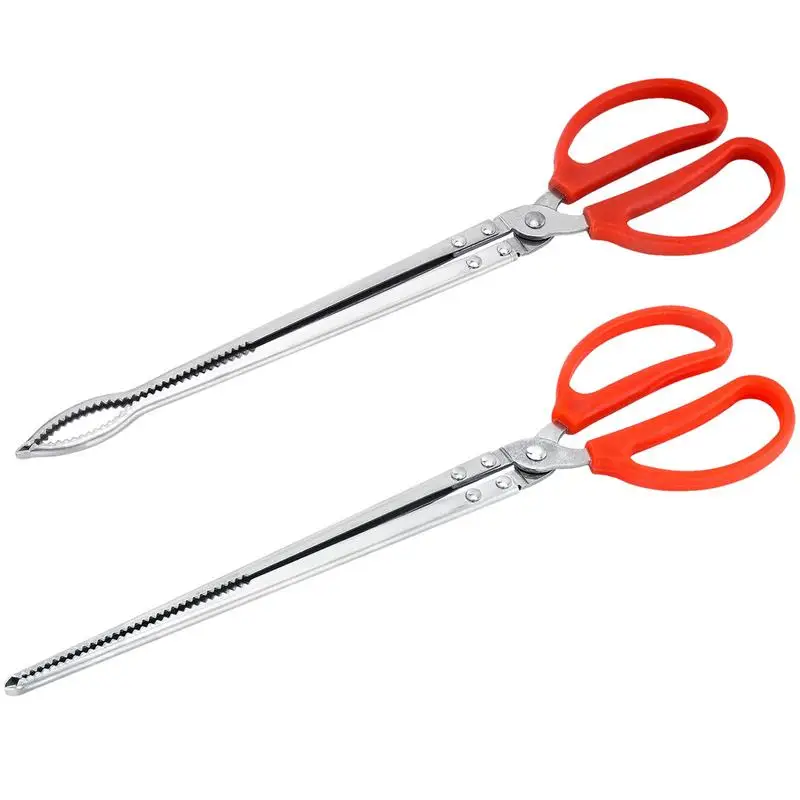 Stainless Steel Reptile Feeder 15 Inches Anti-Skid Feeding Tongs Aquascaping Tools For Hold Worm Steel Reptile Feeding Tong