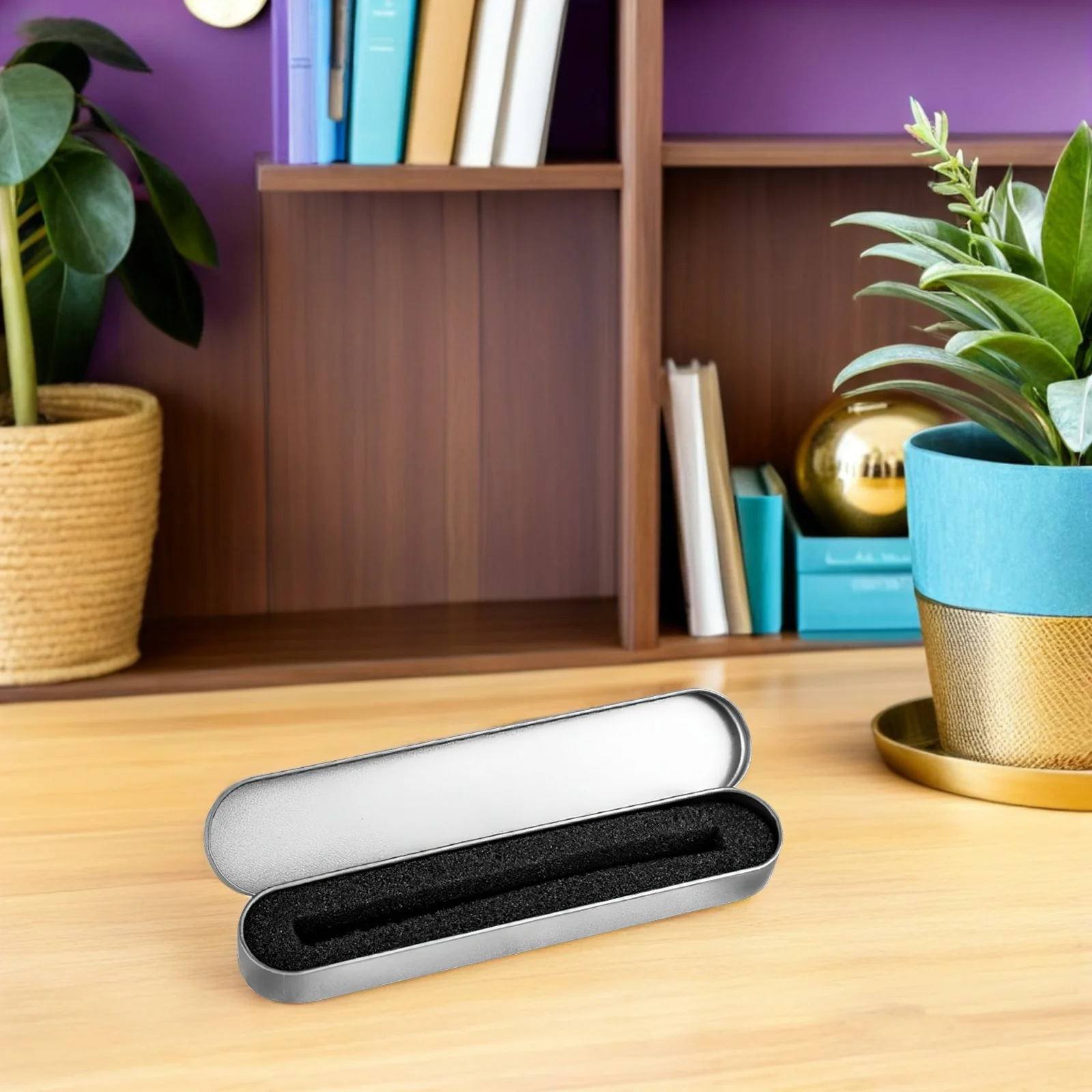 

5Pcs Metal Pen Box Tinplate Storage Can Smooth Surface High-End Look Portable Lightweight Pen Box Tinplate Storage Can