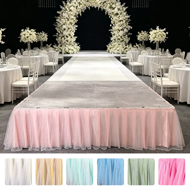 30x300cm Tutu Table Skirt Wedding Backdrop Curtains for Table Clothes Table Cover Wedding Stage Skirting for Event Party