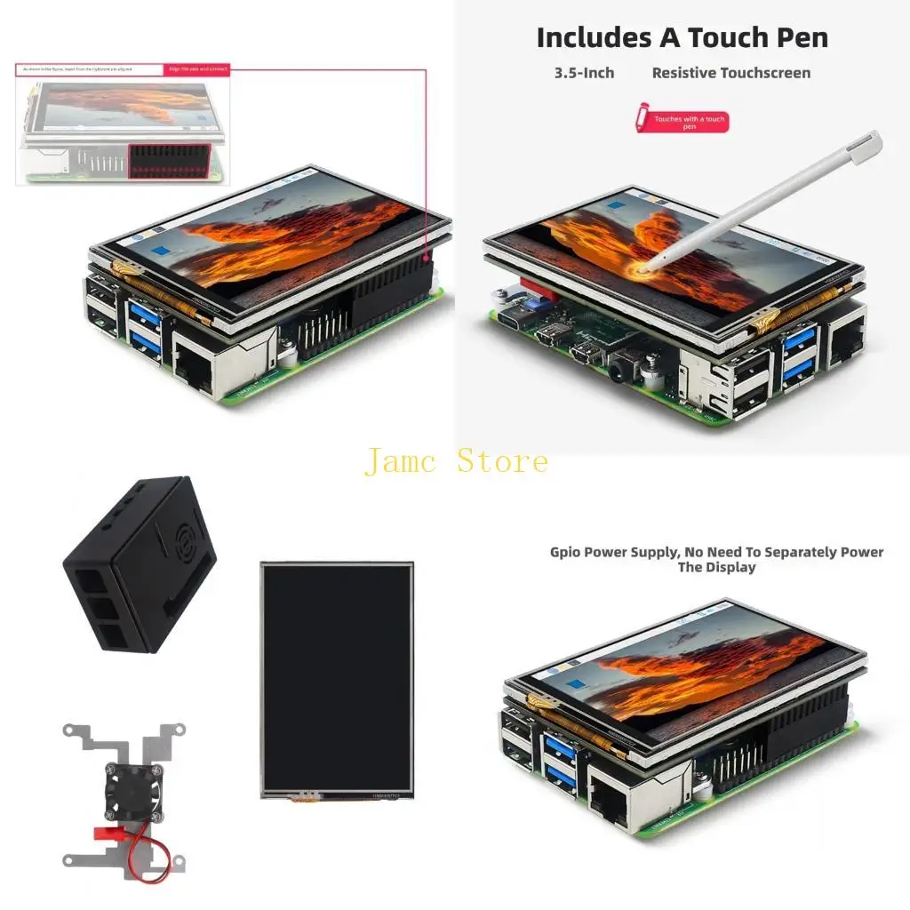 LX0B TouchScreens Module 3.5inch 480x320 Resolution with GPIO Interfaces Support for Various Embedded Systems