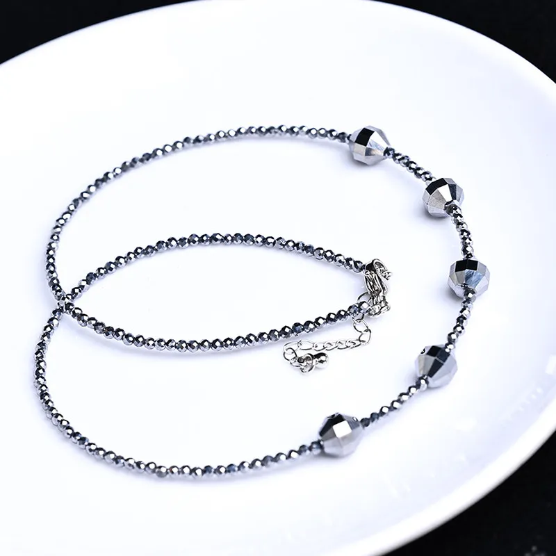 Terahertz Lantern Beads Collarbone Chain Polysilicon for Men and Women To Relieve Cervical Spine Pain