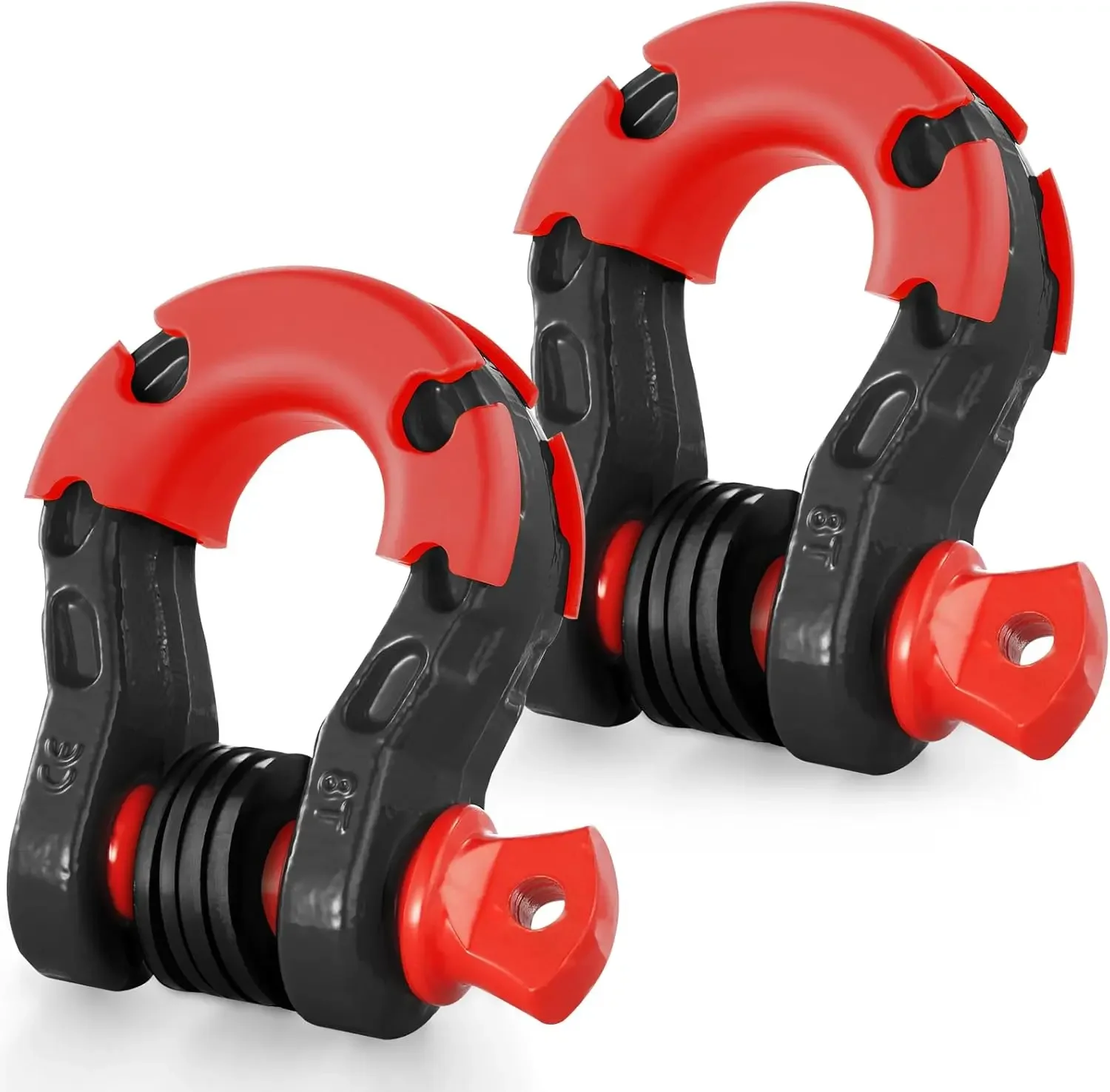 

3/4" D-Ring Shackle, 2 Pack Alloy Steel Shackles 66139 lbs (30 Ton) Break Strength with 7/8" Screw Pin, Isolators & Washers, Hea