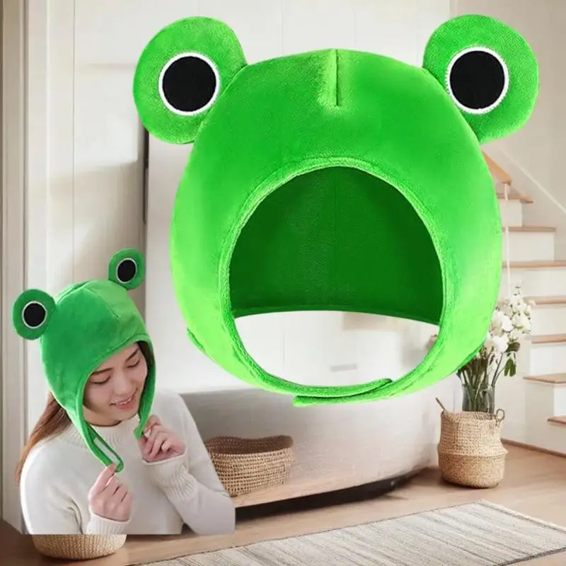 新着レディース グリーン カエル プリンス ハット: ハロウィンに最適なぬいぐるみアクセサリー