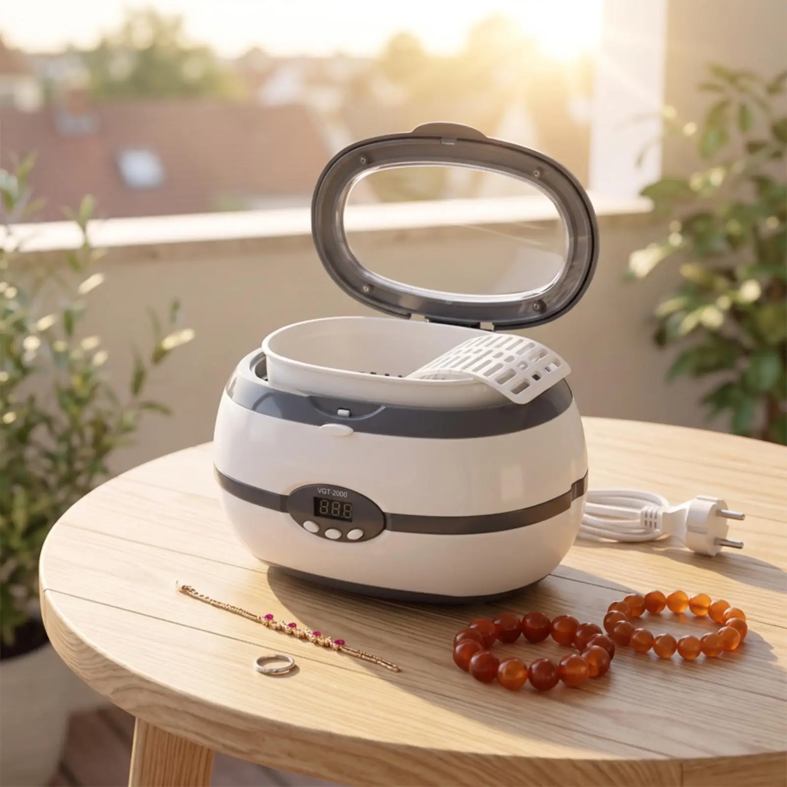 Ultrasonic Cleaner with Basket 40kHz Ultrasonic Cleaner with Stainless Steel Tank 600ml Eyeglass Cleaning Machine for Home