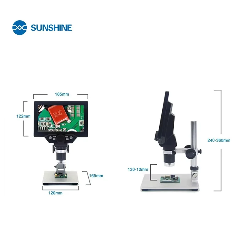 SUNSHINE DM-1200D digital microscope, 12MP 7-inch IPS screen 1-1200X zoom, mobile phone motherboard repair welding tool