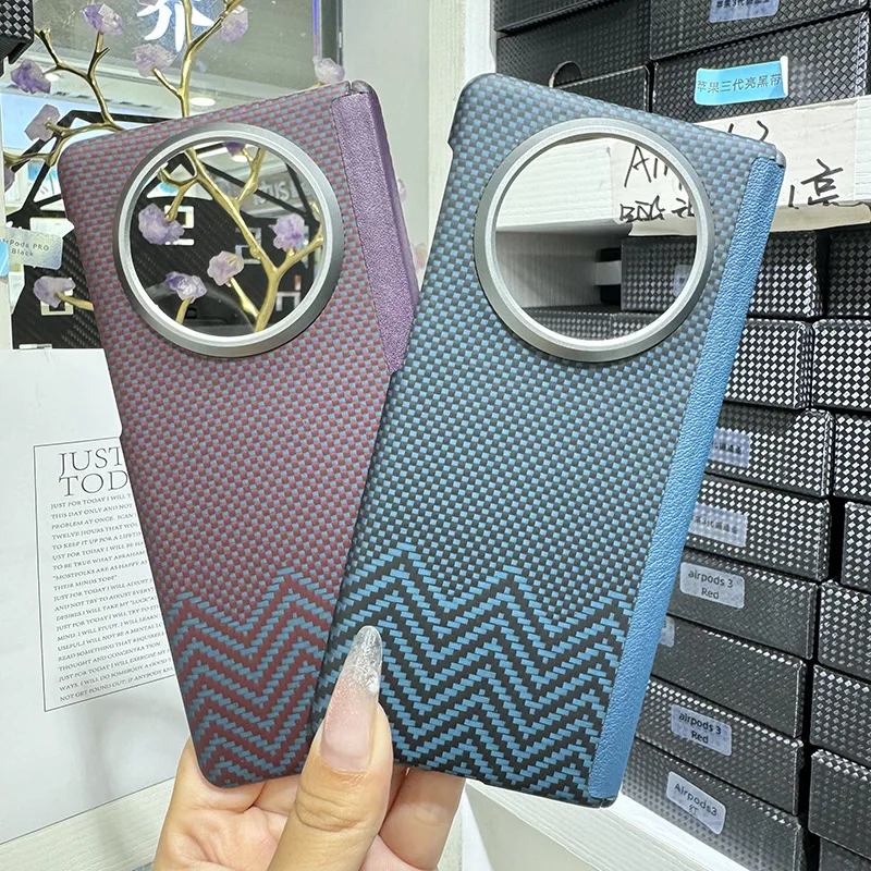 

For Huawei MATE X5 Kevlar Real carbon fiber magnetic phone case The new X5 axle protection case is fully covered against falls