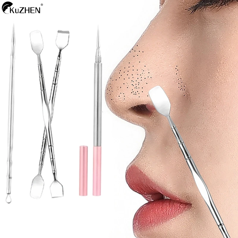 

Black Dot Pimple Blackhead Remover Tool Needles For Squeezing Acne Tools Spoon For Face Cleaning Comedone Extractor Pore Cleaner