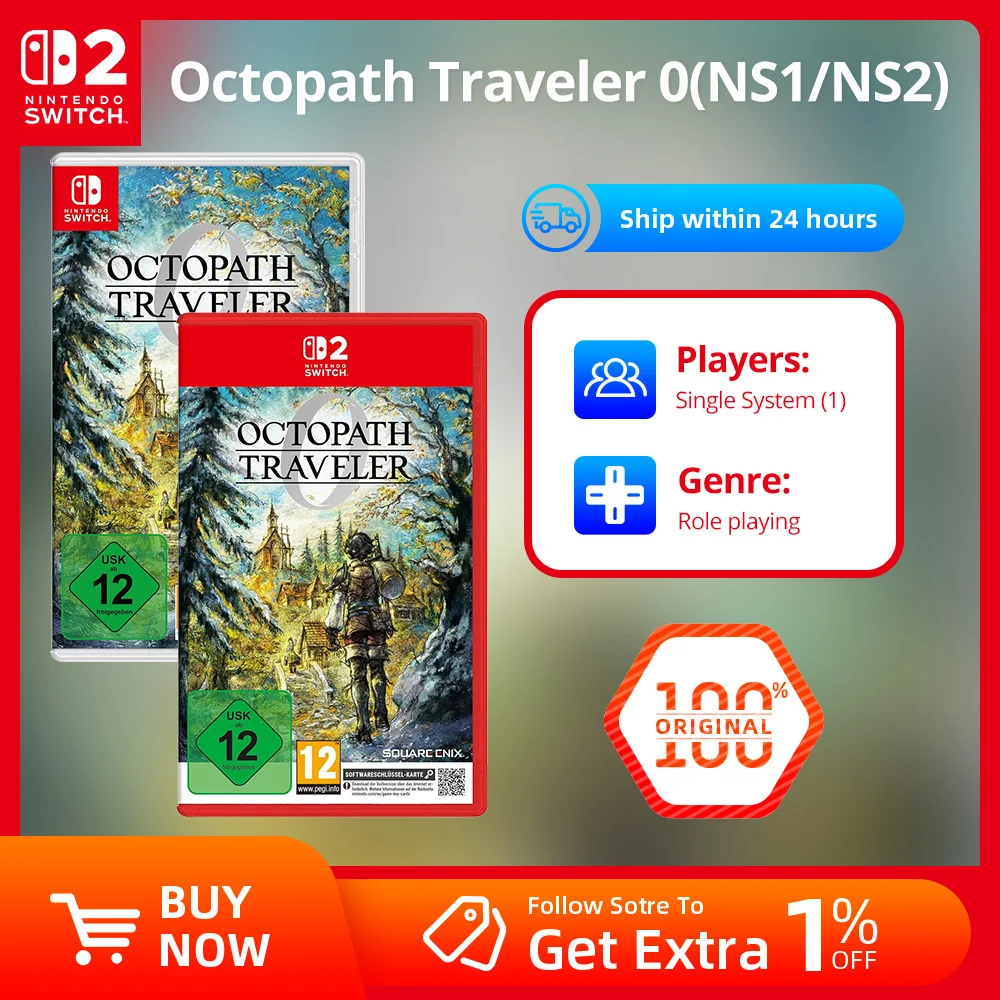 Nintendo Switch Game - Octopath Traveler 0 - for NS1/ NS2 Games Cartridge Physical Card