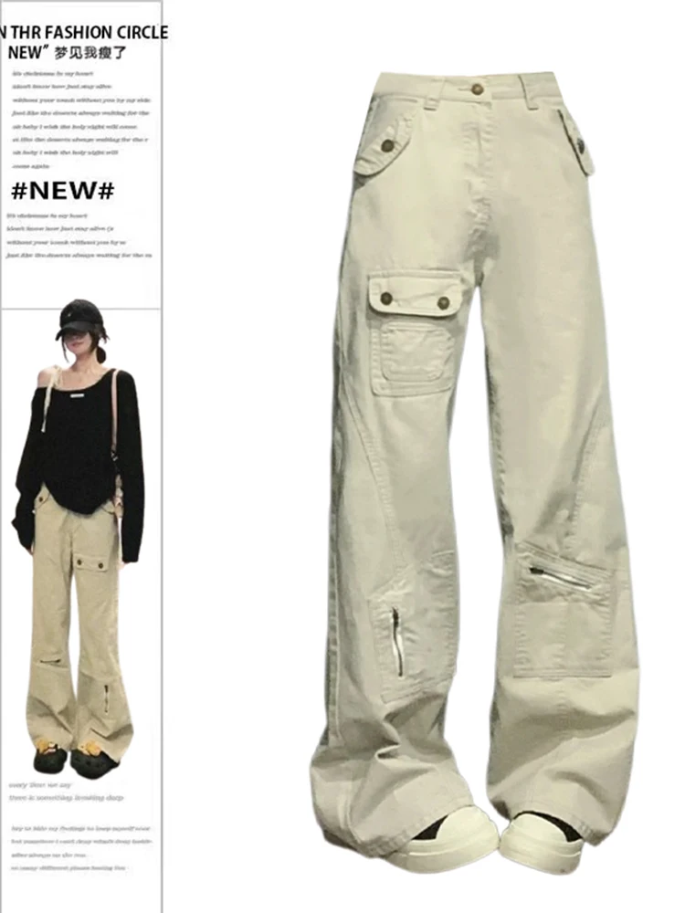 Women Japanese Bell-Bottom Harajuku Y2K Dark Academia Low Rise Flare Denim Pants Long Trousers 2000S Korean E-Girl Cargo Jeans