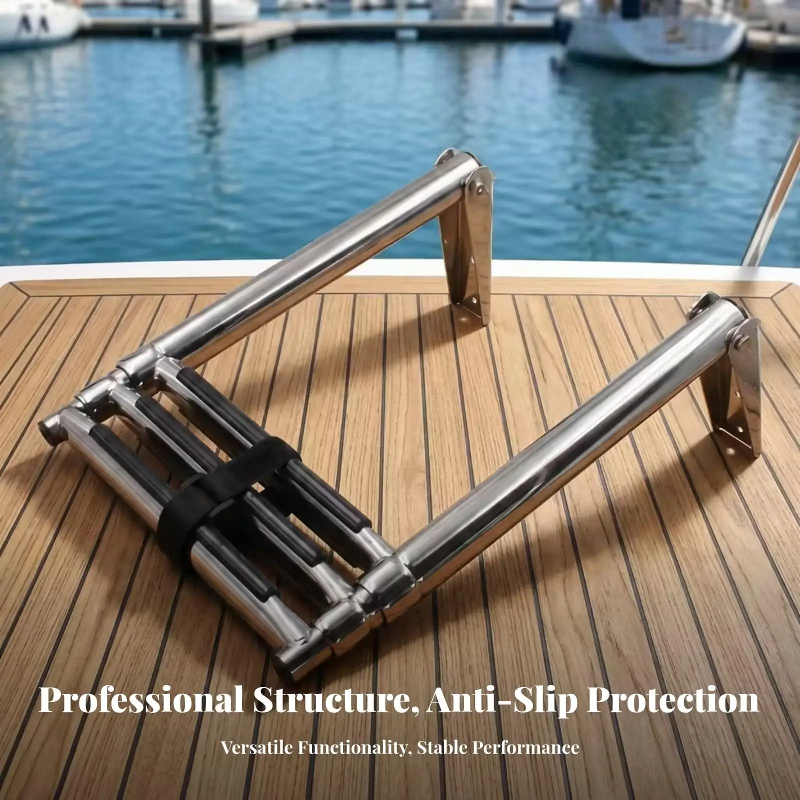 Boat Ladder Polished Metal Finish Folding Boat Ladder Foldable