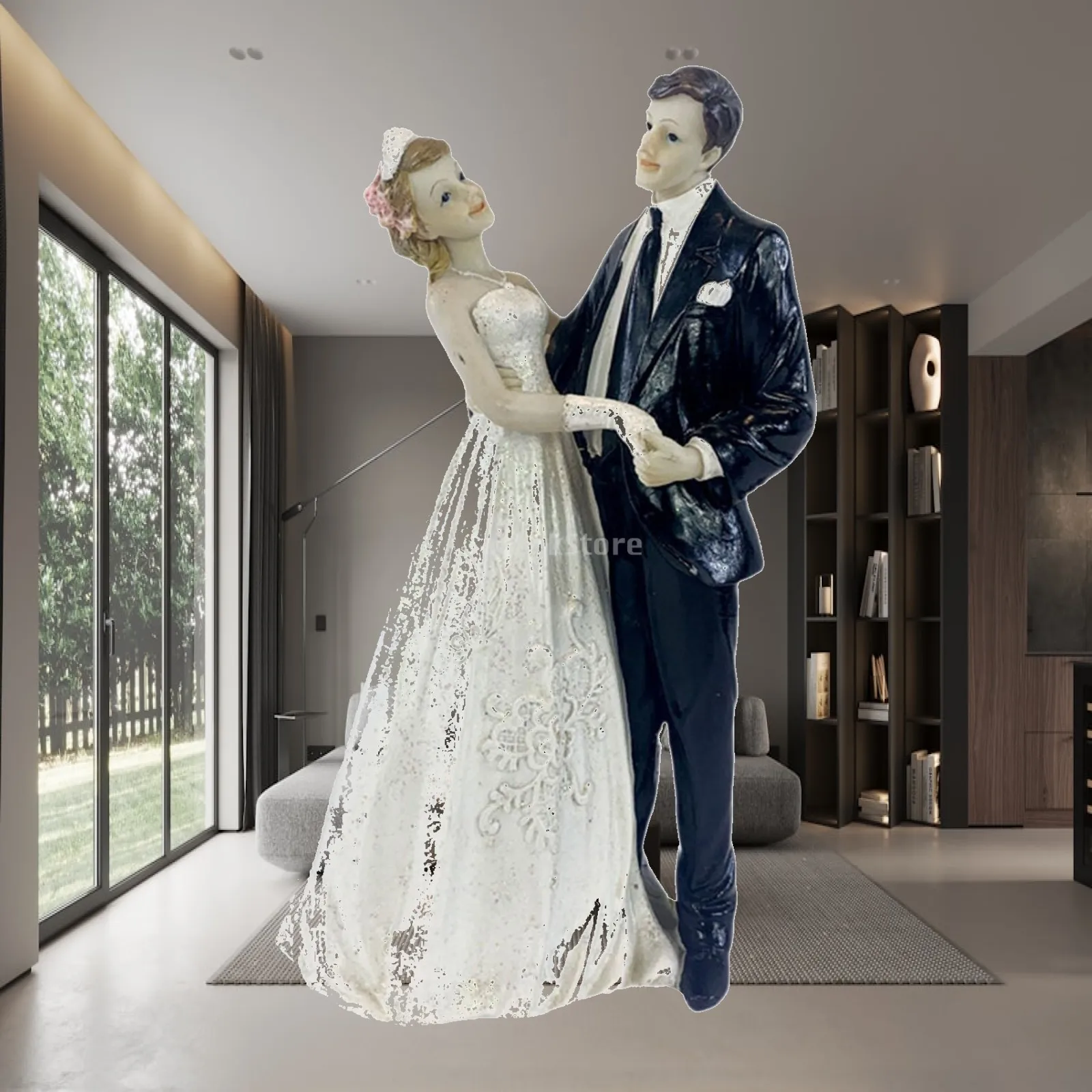 Couple Statue: Crown The One YOU Love Topper Love Unique Centerpiece Custom
