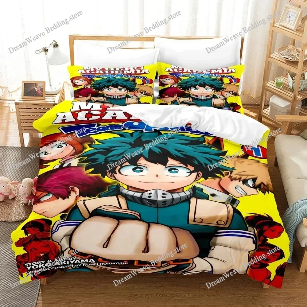 

My Hero Academia Bedding Set Anime 3D Print Duvet Covers Pillowcases Home Textile Luxury Cartoon Queen King Size Boys