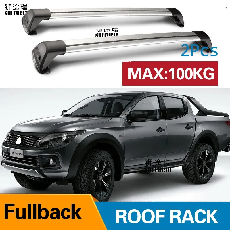 SHITURUI For FIAT Fullback Extended Double Cab 2016+ Serultra quiet truck roof bar car special aluminum alloy belt lock Pickup