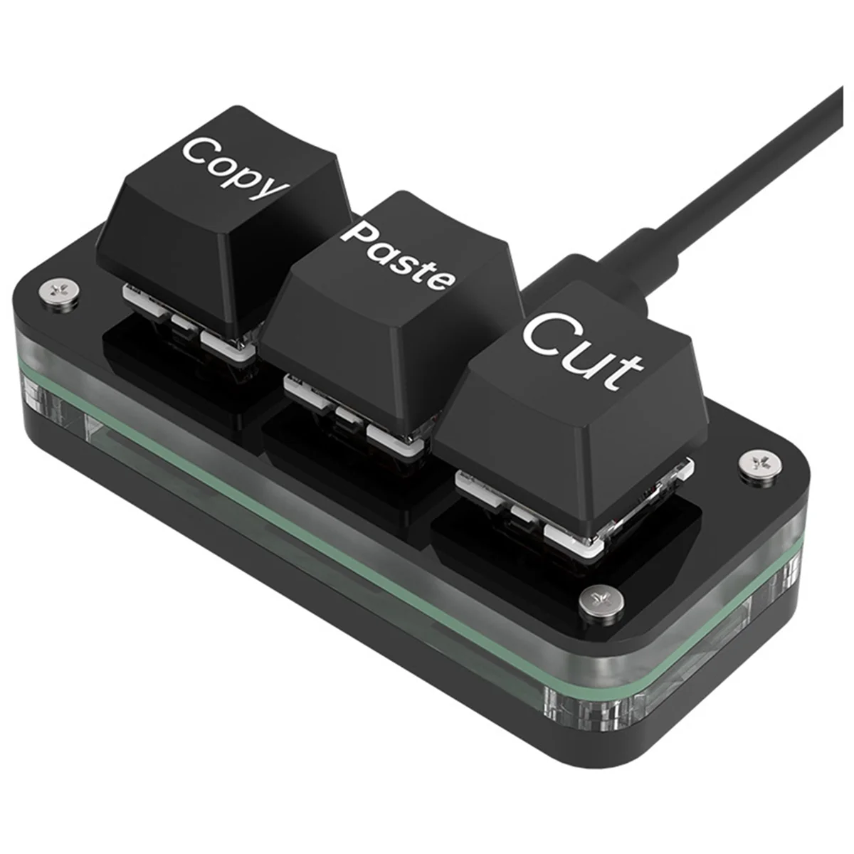 ATP-3 Tombol Pemrograman Makro Keyboard Mini untuk Photoshop Gaming Hotswap Pemrograman Keypad Copy Paste Macropad Hitam Tipe A