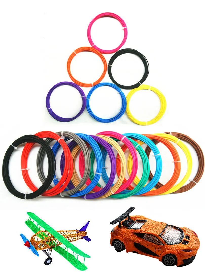 Colorful PLA Filament for 3D Pen Printing 20/30 Rolls 100M 150M 200M Odorless Safe Plastic Refill for 3D Children's Printing Pen