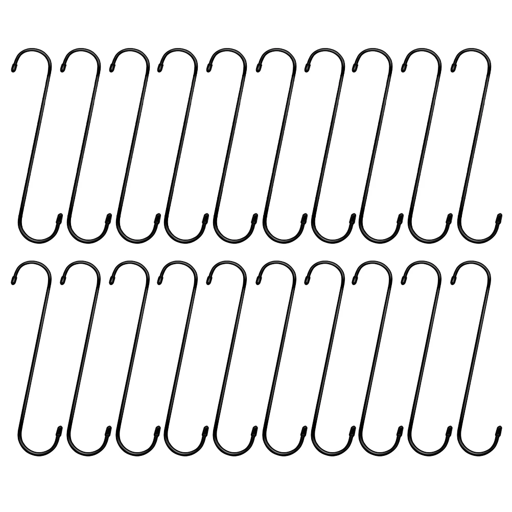 

20pcs Heavy Duty S Hooks Iron Stable Structure Easy Use Hanging Hangers Kitchen Bathroom Organizer Pots Pans Clothes Decorations