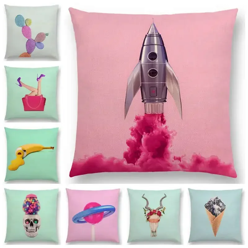 Colorful Fantasy Sexy Color throw pillow cover with short plush print living room sofa decoration cushion cover pillow covers