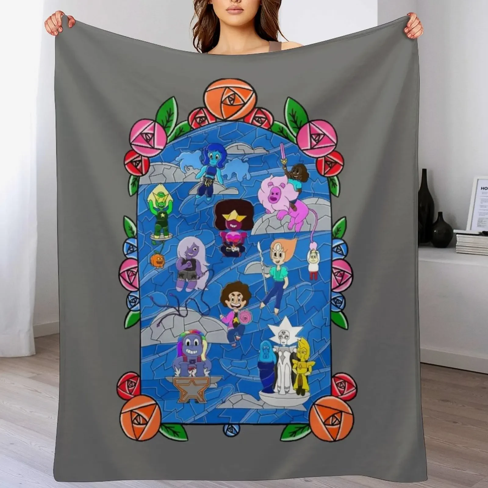 

Steven Universe Stain Glass Window Throw Blanket manga Camping Blankets