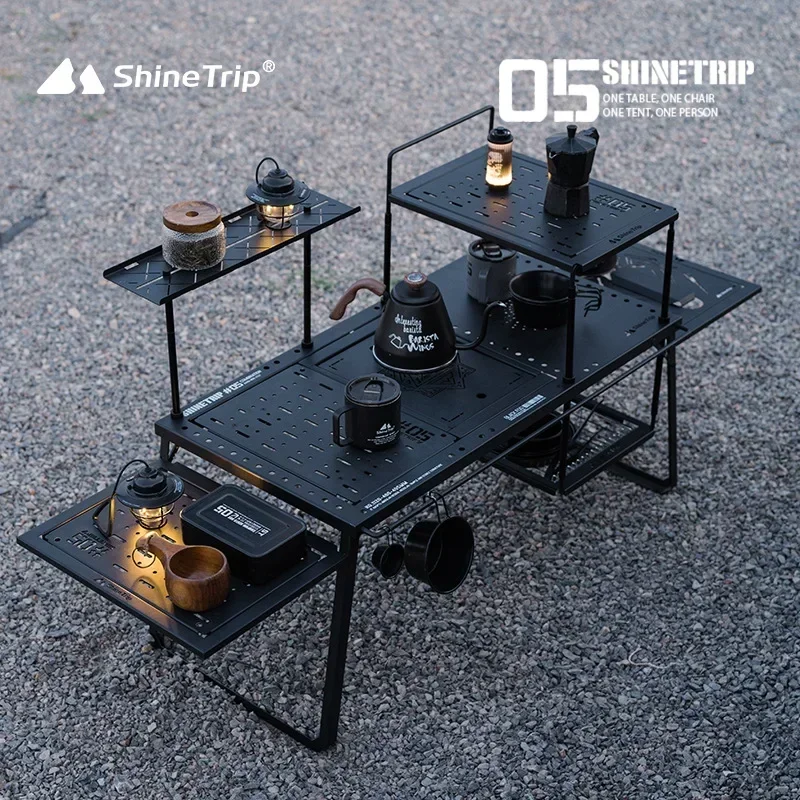 ShineTrip IGT Table Free Combination Folding Table Carbon Steel Expandable Igt Unit board Barbecue Table Camping Furnishings