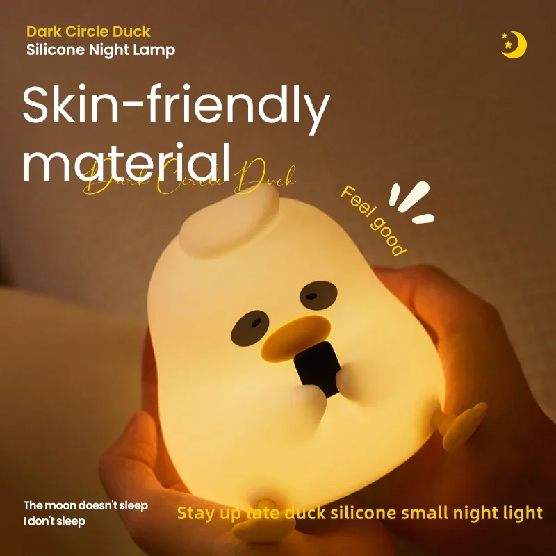 Cute Cartoon Silicone Night Light Bedhead Bedroom Touch Switch LED Light Rechargeable Creative Atmosphere Night Light Decoration