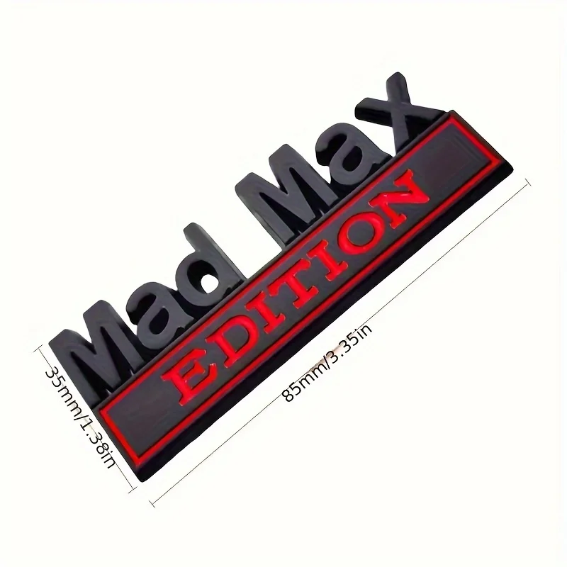 2PCS Mad Max Edition Emblem Sticker Badge Fender Funny Decals Car Truck Replacement Door for Universal Vehicle SUV Motorcycle view 3