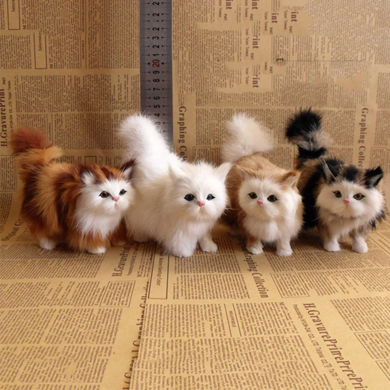 

1Pcs Soft Stuffed Kitten Model Fake Cute Simulation Cat Plush Toys Cat Realist Animals For Kids Birthday Valentine's Day Gift