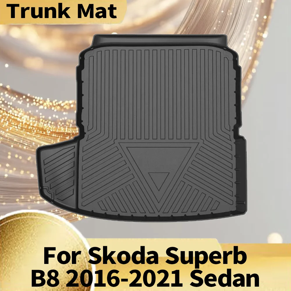 

Для Skoda Superb B8 2016-2021 седан, автомобильный багажник, всепогодная противоскользящая подставка для багажника из ТПЭ, водонепроницаемый лоток для багажника, аксессуар для ковров