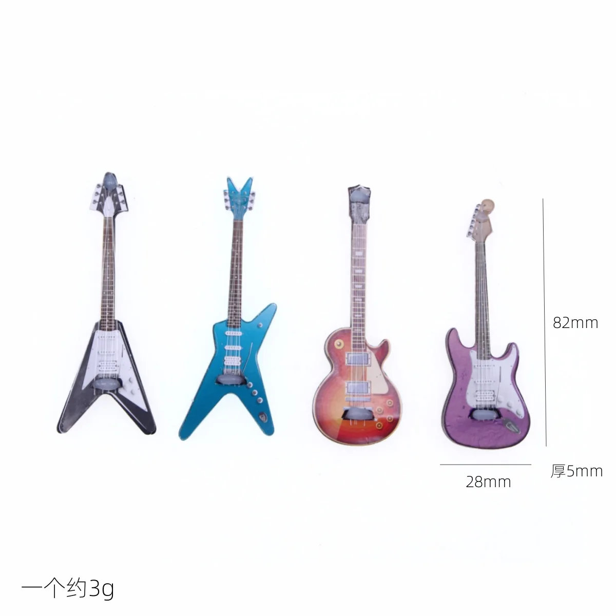 1Pc Dollhouse Mini Simulated Rock Guitar Ob11 Pop Instrument Miniature Bar Music Store Scene Decoration Model Accessories