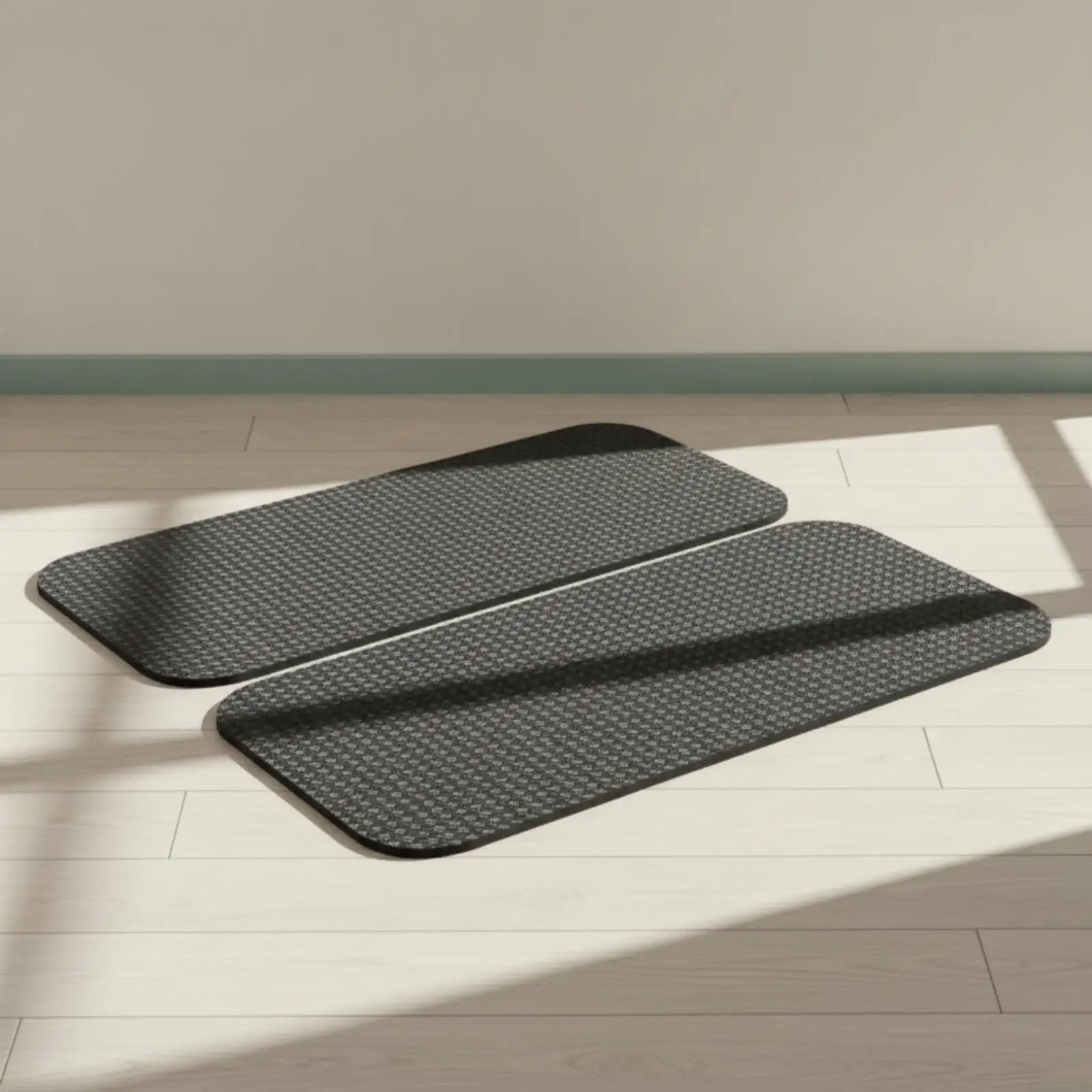 Double Sided Silicone Exercise Mat for Bike Trainer Floor Protection Pad Non Slip Fitness Equipment Mat with Rounded Corners
