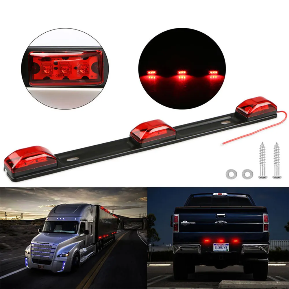 

Car Truck Taillights Brake Light 9LED Trailer Rear Clearance Side Marker Lights Strip Red Warning Signal Stop Lamp Bar Car Tools