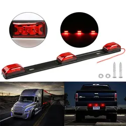 Trailer Rear Clearance Side Marker Lights Strip, lanternas traseiras do caminhão, luz de freio, sinal de aviso vermelho, Stop Lamp Bar, ferramentas do carro, 9LED