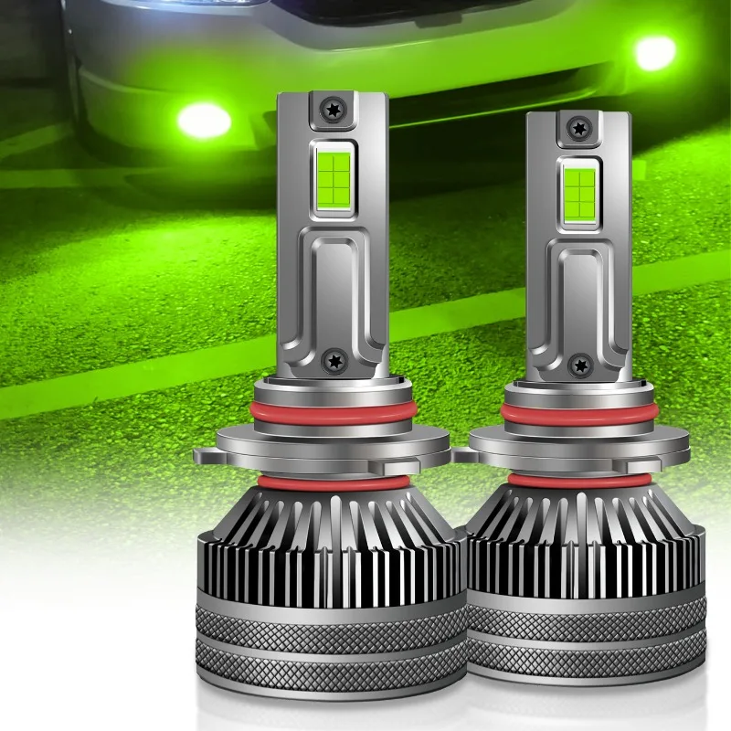 2pcs  E6s Car LED Headlight 9006 Lime Light 1pair/60w Temperature Control H11 Green Car LED Fog Light High Brightness H3