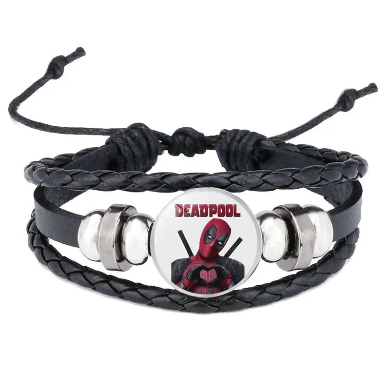 Marvel Cartoon Deadpool & Wolverine Cosplay Bracelets Adjustable Braided Rope Bracelet Jewelry for Best Friends Christmas Gifts