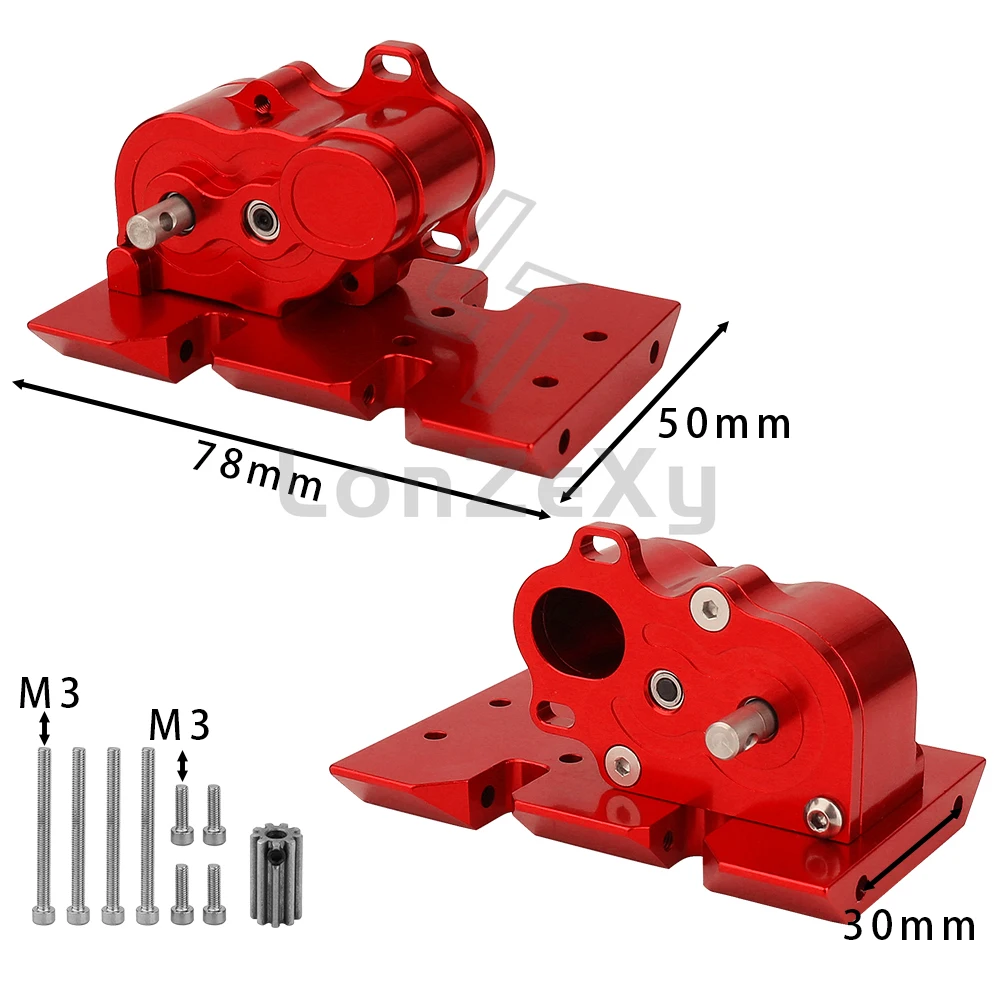 Ultra Light LCG Metal Transmission Low Speed Gearbox With Moter Gear Skid Plate For 1/10 RC Car SCX10 I RC 4WD Upgrade Part