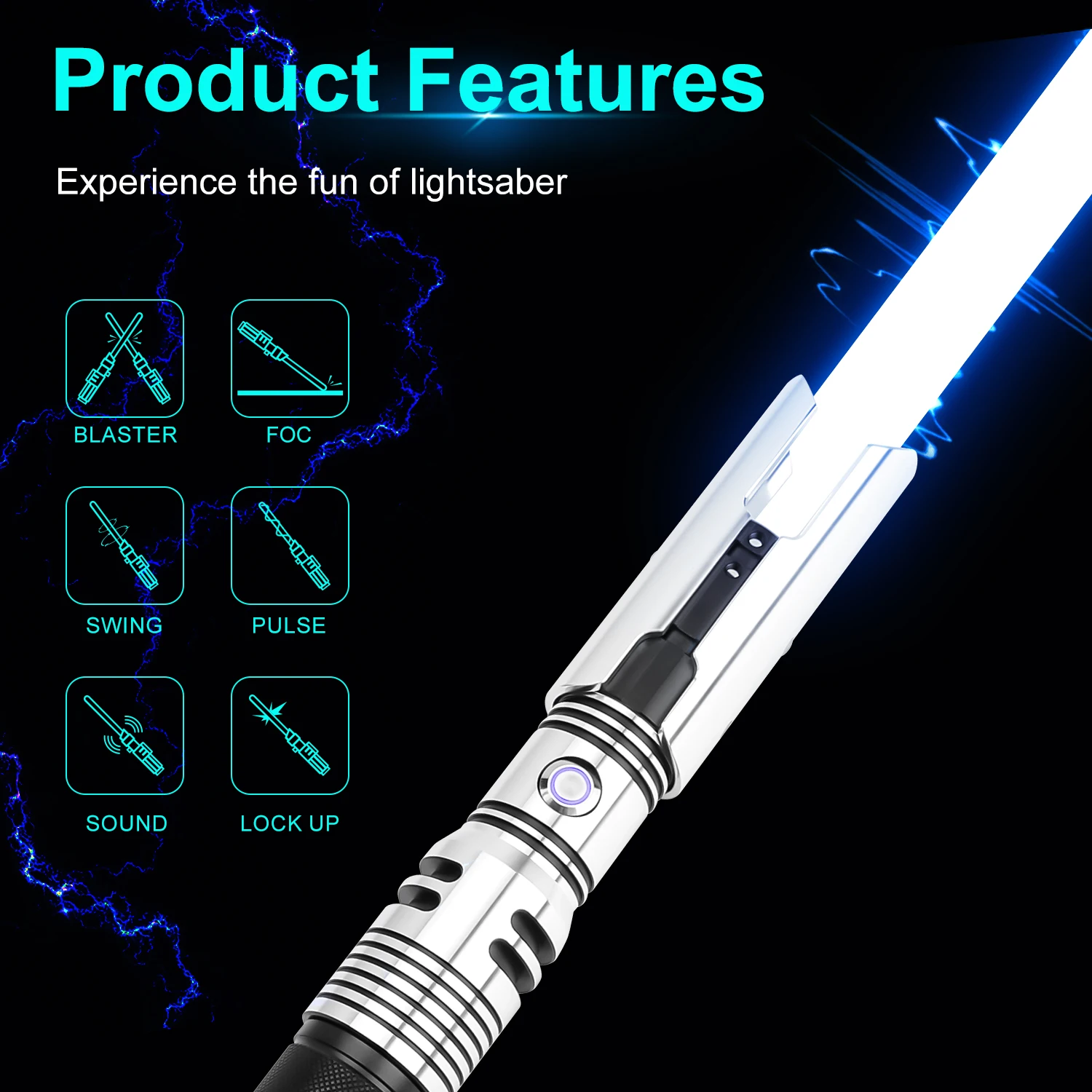 Spada Laser TXQSABER Neo Pixel SNV4 Pro Smooth Swing con Impugnatura in Metallo, Blaster della Forza, Spada Luminosa, Replica per Cosplay del 4 Maggio