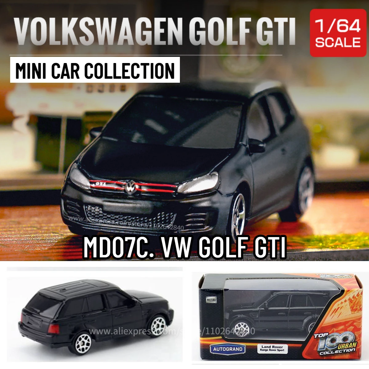 Scale 1/64 VW GOLF GTI Mini Car Model, Replica Metal Miniature Art Vehicle Diecast Collection Gift Toy for Kid Boy Friend